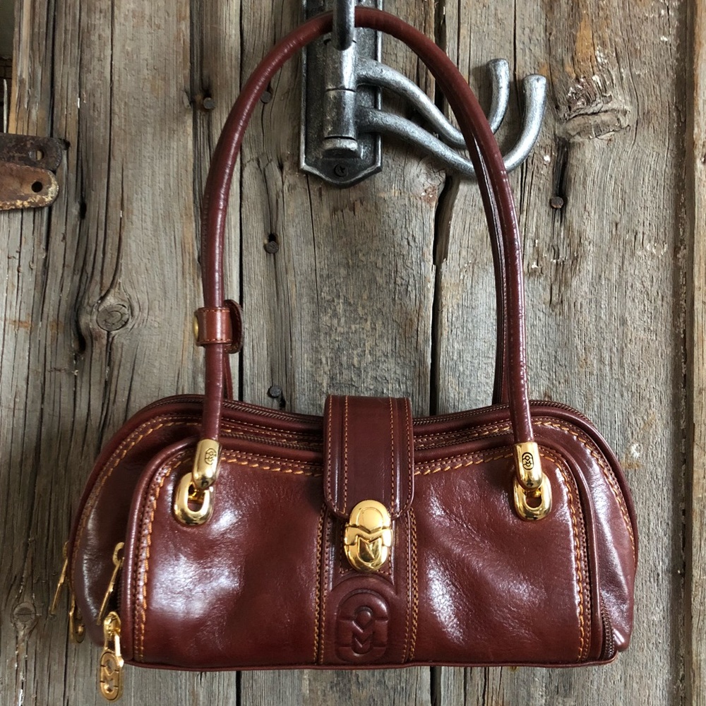 Marino Orlandi Burgundy Leather Bag